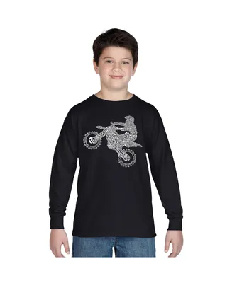 Big Boy's Word Art Long Sleeve T-shirt - Freestyle Motocross Fmx