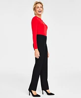 I.n.c. International Concepts Women's Mid-Rise L-Pocket Straight-Leg Pants, Regular, Long & Short Lengths, Created for Macy's