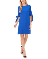 CeCe Women's Tie Cuff 3/4-Sleeve Crew Neck Shift Dress