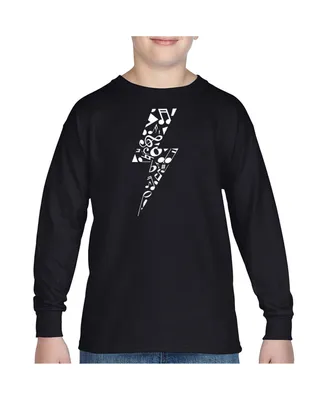 La Pop Art Boys Word Long Sleeve T-shirt - Lightning Bolt