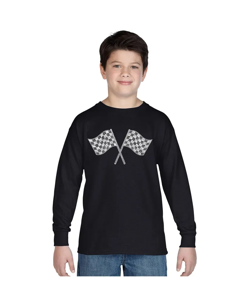 Big Boy's Word Art Long Sleeve T-shirt - Nascar National Series Race Tracks