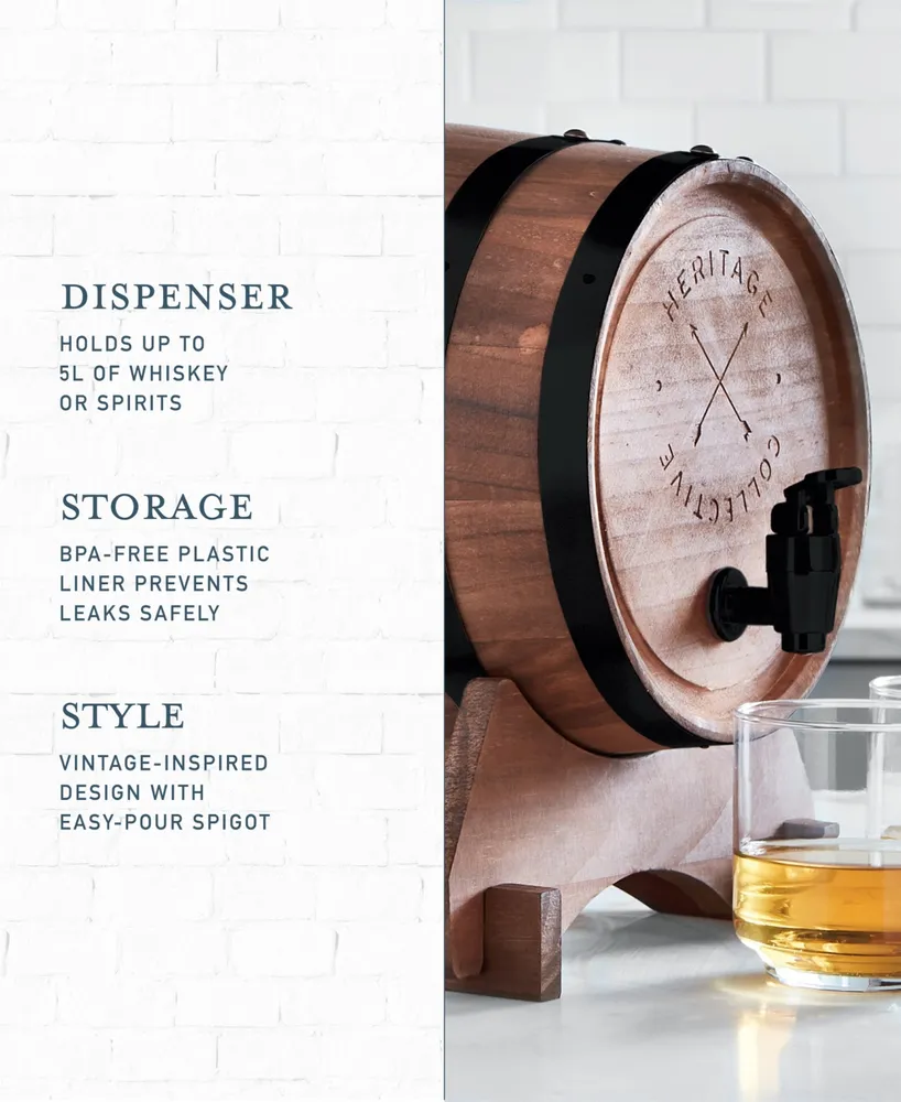 Studio Mercantile Miniature Wood Whiskey Barrel Dispenser