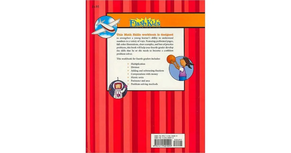 Math Skills: Grade 4 (Flash Kids Harcourt Family Learning) by Flash Kids Editors