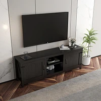 Tv Stand Storage Media Console Entertainment Center, Tradition, With Doors