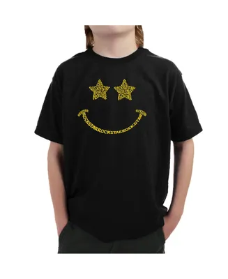 Big Boy's Word Art T-shirt - Rockstar Smiley