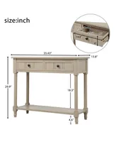 Simplie Fun Daisy Series Console Table Traditional Design With Two Drawers And Bottom Shelf