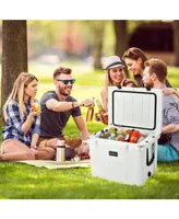 55 Quart Cooler Portable Ice Chest w/ Cutting Board Basket for Camping