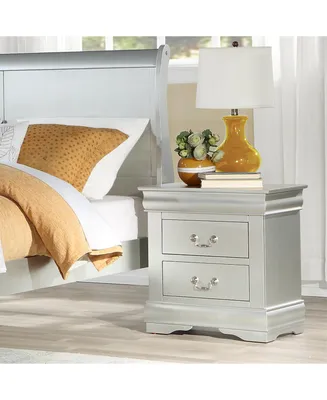 Simplie Fun Louis Philippe Nightstand In Platinum