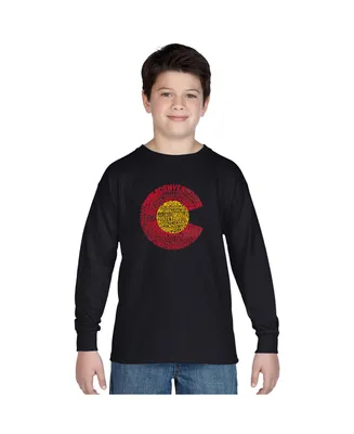 Big Boy's Word Art Long Sleeve T-shirt - Colorado