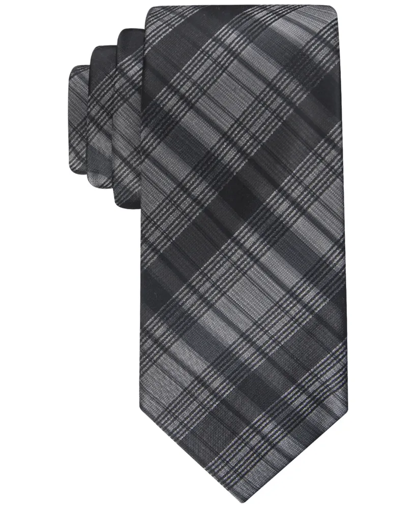 Calvin Klein Men's Shaded Tonal Plaid Tie