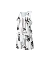 Women's Concepts Sport White San Diego Padres Reel Pinstripe Knit Romper