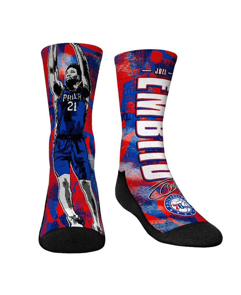 Youth Boys and Girls Rock 'Em Socks Joel Embiid Philadelphia 76ers Big Player Crew Socks