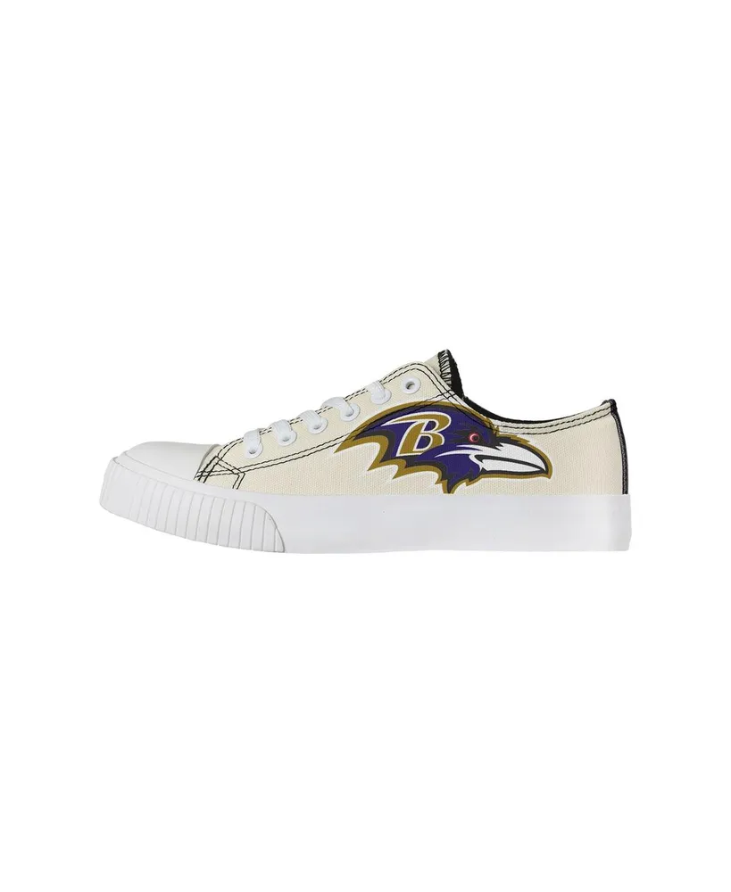 Women's Foco Cream Baltimore Ravens Low Top Canvas Shoes