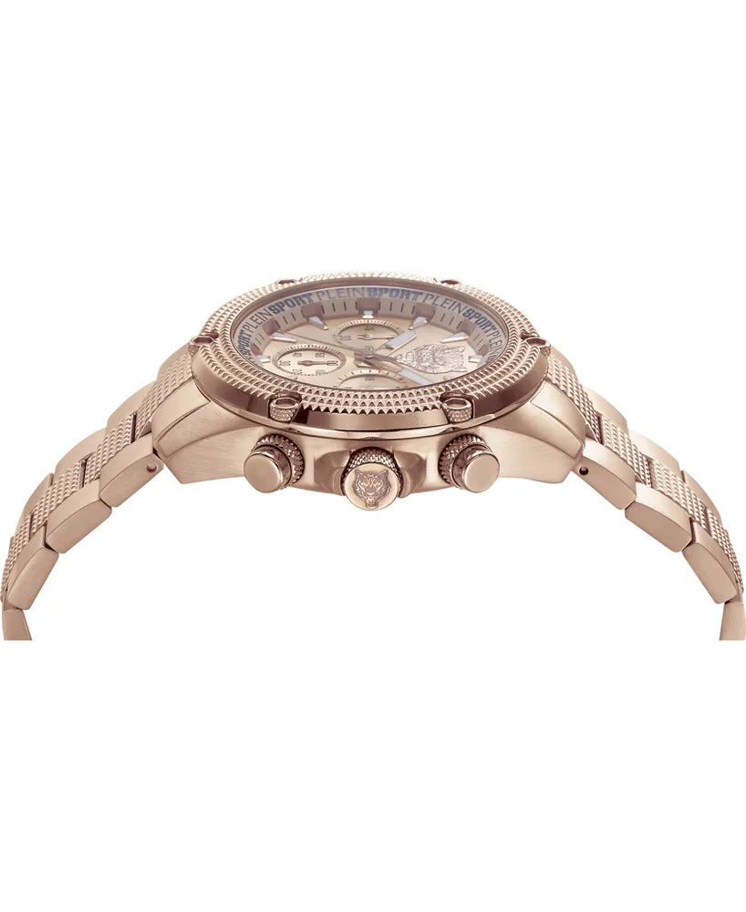 Plein Sport Men's Hurricane Rose Gold-Tone Stainless Steel Bracelet Watch 44mm