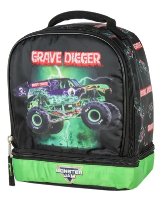 Monster Jam Grave Digger Monster Truck Insulated Dual Compartment Lunch Bag Lunch Box