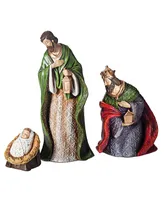 8" H 6 Piece Set Nativity with Fleur De