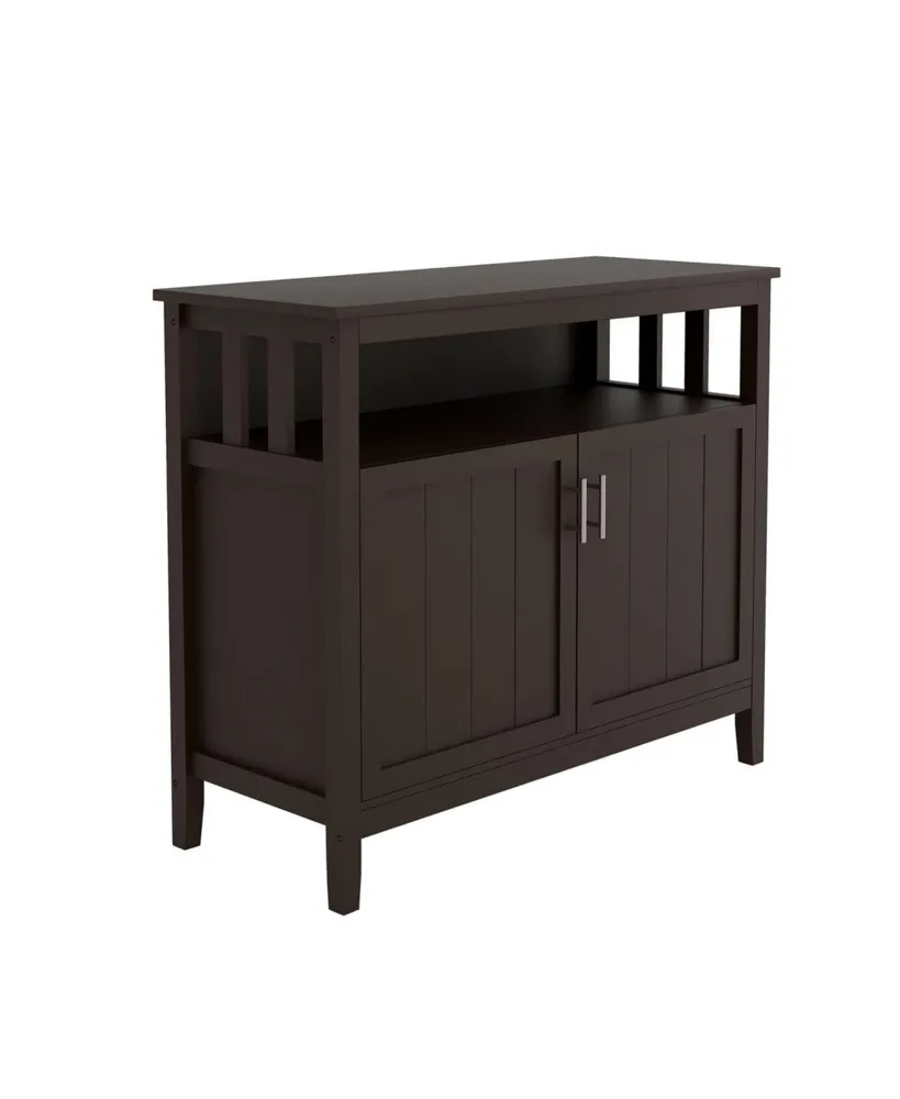 Simplie Fun Kitchen Storage Sideboard And Buffet Server Cabinet-Brown