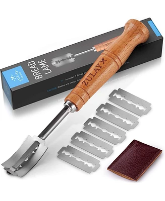 Zulay Kitchen Bread Lame Dough Scoring Tool - Hand Crafted Bread Scoring Tool to Cut Designs on Sourdough, Homemade Bread