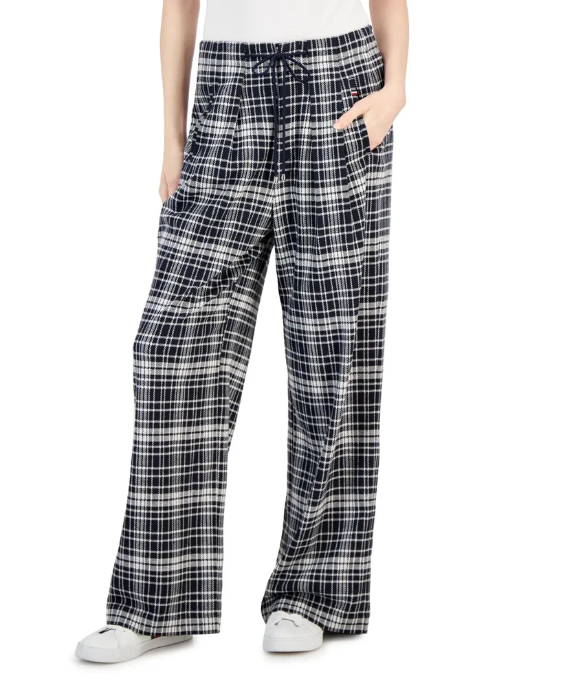 Tommy Hilfiger Women's Plaid Pull-On Mid-Rise Pants - Macy's