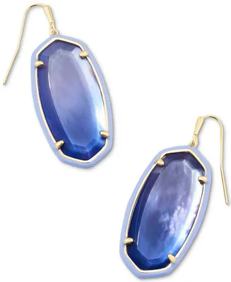 Kendra Scott 14k Gold-Plated Color-Framed Stone Drop Earrings