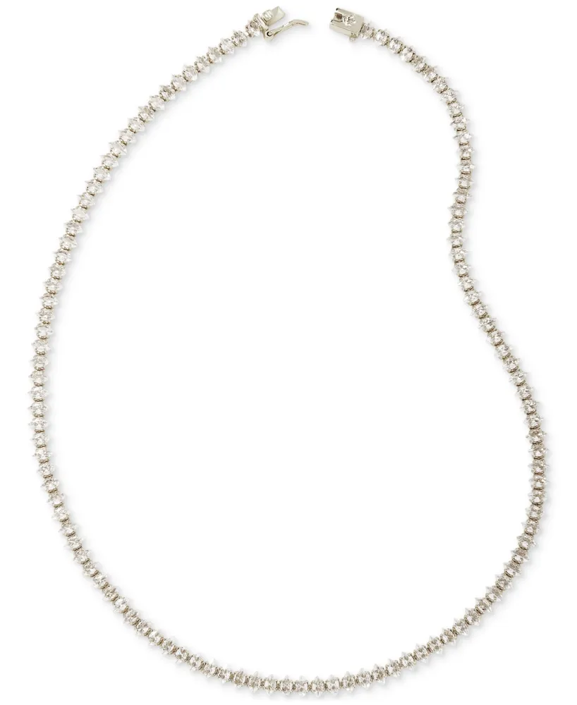 Kendra Scott Rhodium-Plated Cubic Zirconia Tennis Necklace, 16" + 1" extender