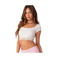 Regina Lace Trim Crop Top