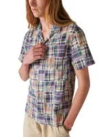 Lucky Brand Men's Patchwork Short Sleeves Work Wear Shirt