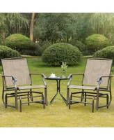 Outsunny 2pc Outdoor Glider Chair Set, Patio Swing Armchair Furniture,