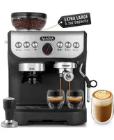 Zulay Kitchen Magia Manual Espresso Machine with Grinder and Milk Frother - 15 Bar Pressure Pump Cappuccino Machine