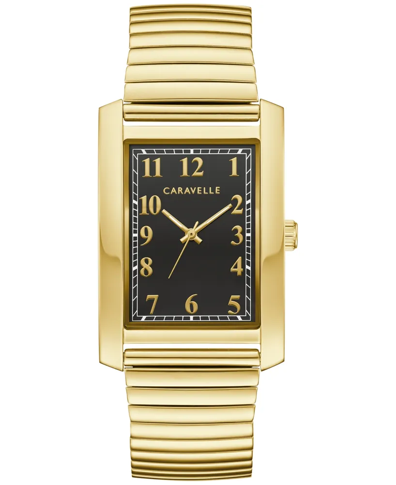 Caravelle designed by Bulova Men's Dress Gold-Tone Stainless Steel Expansion Bracelet Watch 30mm