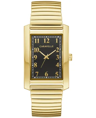 Caravelle designed by Bulova Men's Dress Gold-Tone Stainless Steel Expansion Bracelet Watch 30mm - Gold