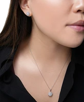 Wrapped in Love 2-Pc. Set Diamond Cluster Pendant Necklace & Matching Stud Earrings (1 ct. t.w.) in 14k White Gold, Created for Macy's