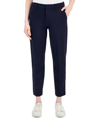 Kasper Petite Mid Rise L-Pocket Straight-Leg Pants - Macy's