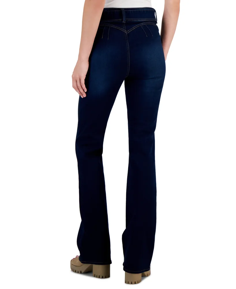 Dollhouse Juniors' Belted High Rise Jeans