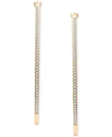 Wrapped Diamond & Out Medium Hoop Earrings (1/2 ct. t.w.) Sterling Silver or 14k Gold-Plated Silver, Created for Macy's