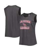 Women's Fanatics Heather Charcoal Arizona Cardinals Plus Tank Top