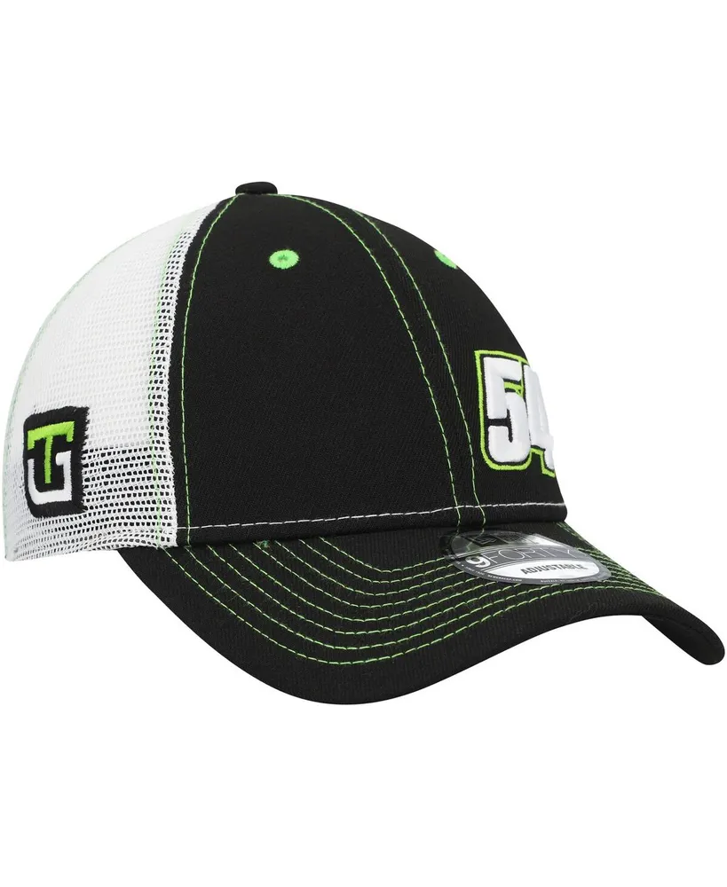 Men's New Era Black, White Ty Gibbs A-Frame 9FORTY Trucker Snapback Hat