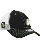 Men's New Era Black, White Ty Gibbs A-Frame 9FORTY Trucker Snapback Hat