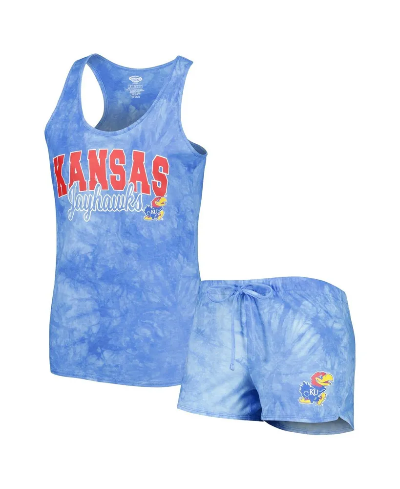 Women's Concepts Sport Royal Kansas Jayhawks Billboard Tie-Dye Tank and Shorts Sleep Set