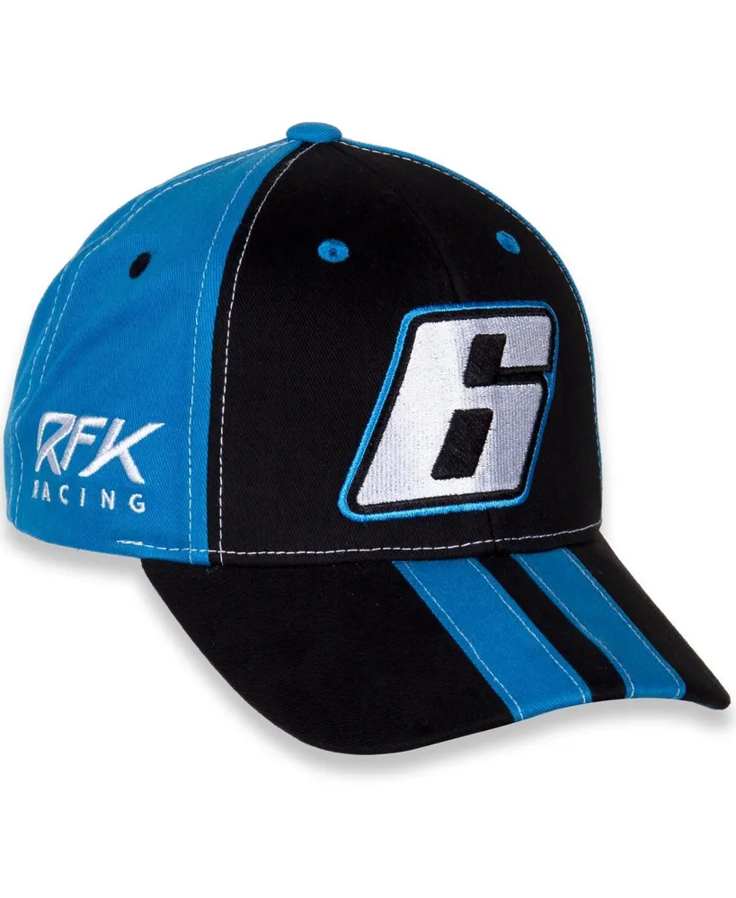 Big Boys and Girls Rfk Racing Black, Light Blue Brad Keselowski Big Number Adjustable Hat