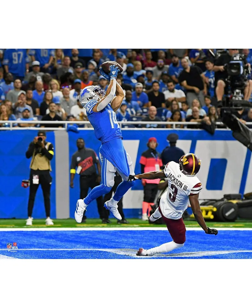 Amon-Ra St. Brown Detroit Lions Unsigned Makes Touchdown Catch 11" x 14" Photograph