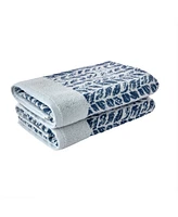 Skl Home Distressed Leaves Turkish Cotton Bath Towel, 54" x 28"