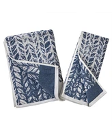 Skl Home Distressed Leaves Turkish Cotton 2 Piece Hand Towel Set, 26" x 16"