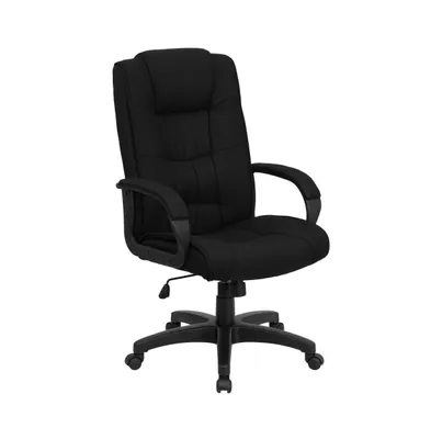 Emma+Oliver High Back Multi-Line Stitch Executive Swivel Office Chair With Arms