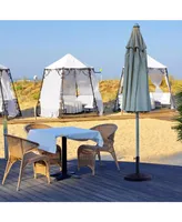 Costway 17.5'' Umbrella Base Stand Market Patio Standing Outdoor Living Heavy Duty (Round)