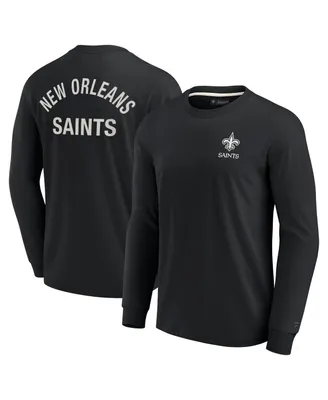 Men's and Women's Fanatics Signature Black New Orleans Saints Super Soft Long Sleeve T-shirt