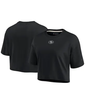 Women's Fanatics Signature Black San Francisco 49ers Super Soft Short Sleeve Cropped T-shirt