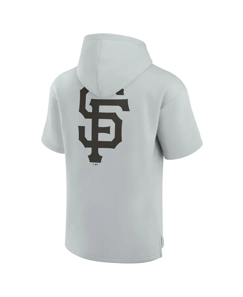 Men's and Women's Fanatics Signature Gray San Francisco Giants Super Soft Fleece Short Sleeve Hoodie