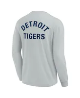 Men's and Women's Fanatics Signature Gray Detroit Tigers Super Soft Long Sleeve T-shirt