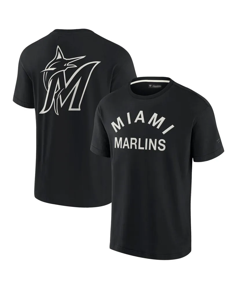 Men's and Women's Fanatics Signature Black Miami Marlins Super Soft Short Sleeve T-shirt